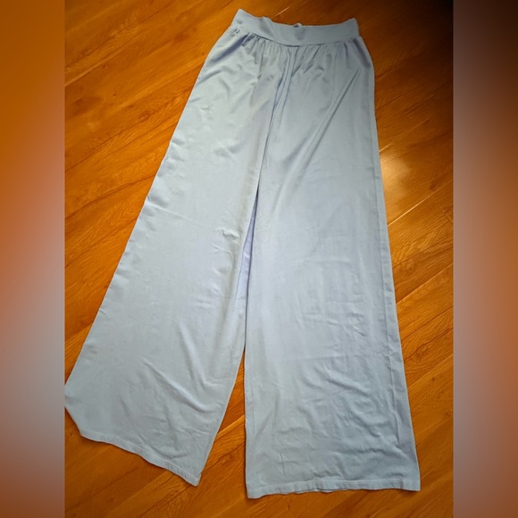 OQQ Light Blue Wide-Leg Pants - Picture 1 of 3